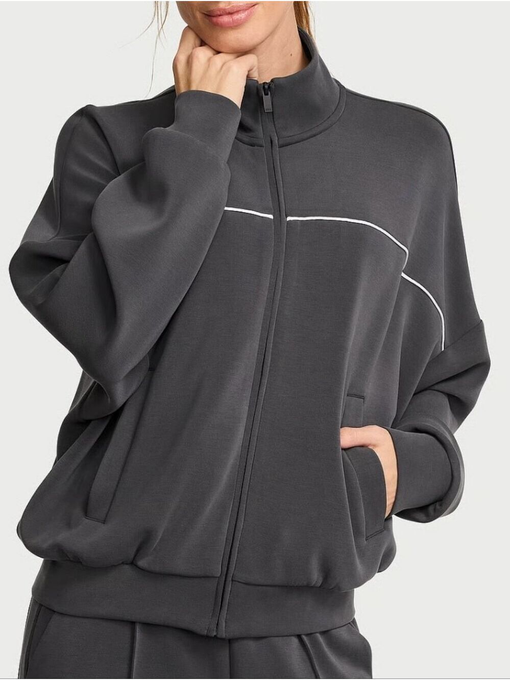 VSX Featherweight Knit Full-Zip Track Jacket Washed Black Sz XS NWT